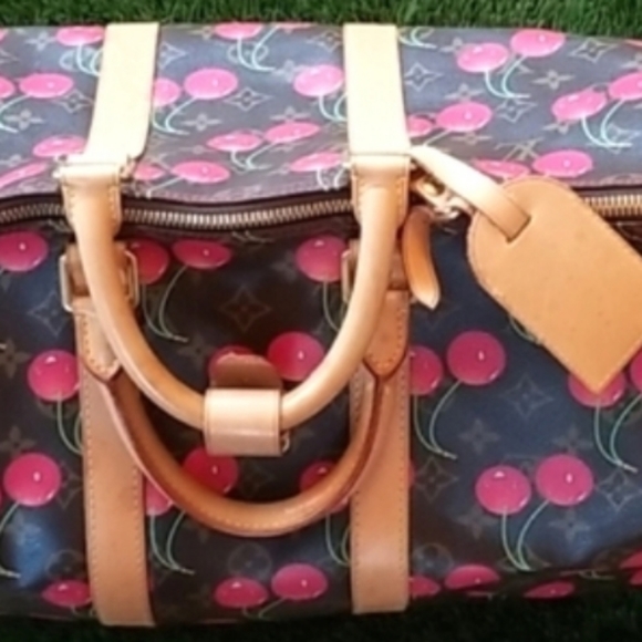 Auth LOUIS VUITTON Speedy 45 Carry On Travel LV Cherries Cerises Duffle Hand Bag - Picture 16 of 16